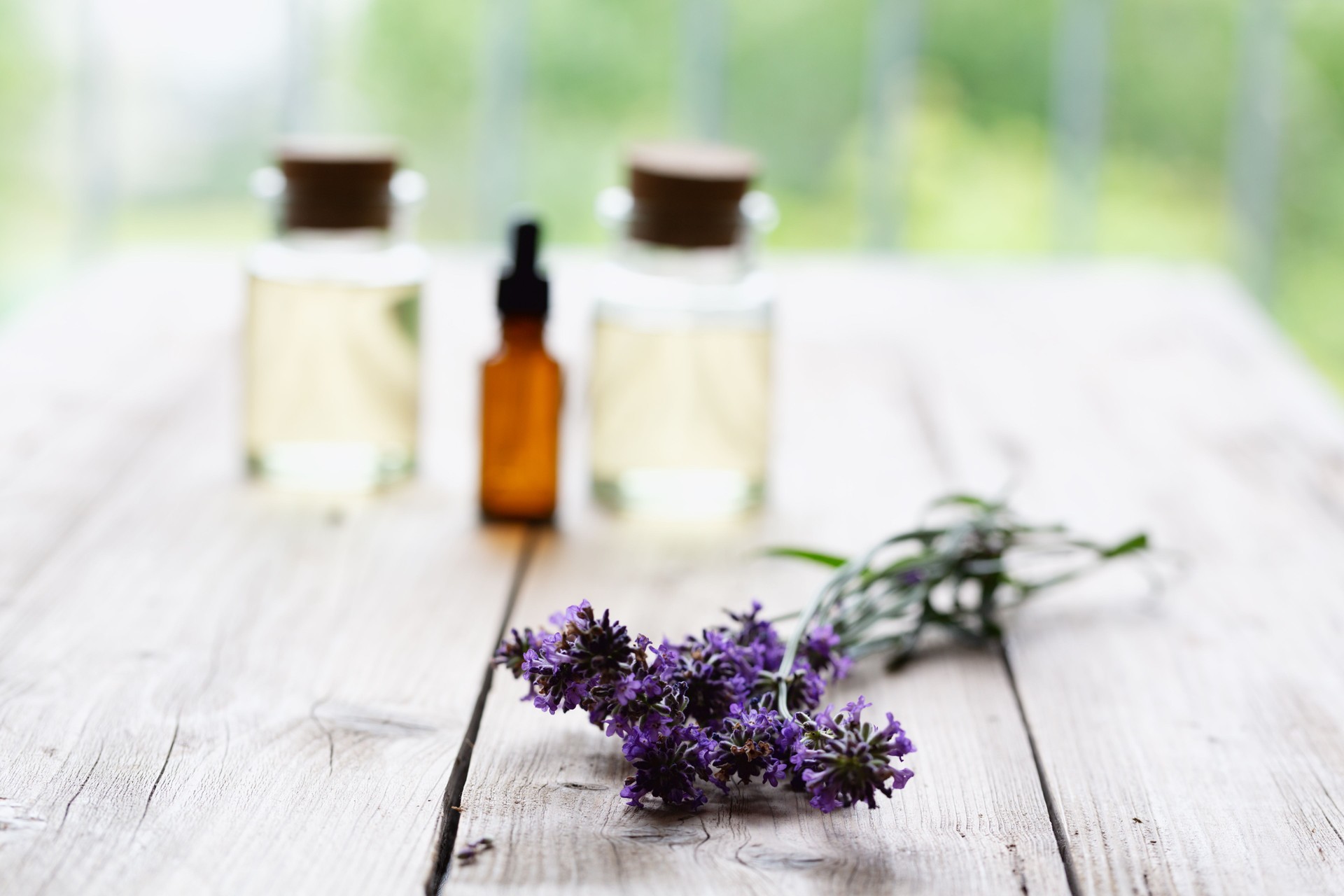 Aroma Therapy: bunch of lavender flowers on wooden board